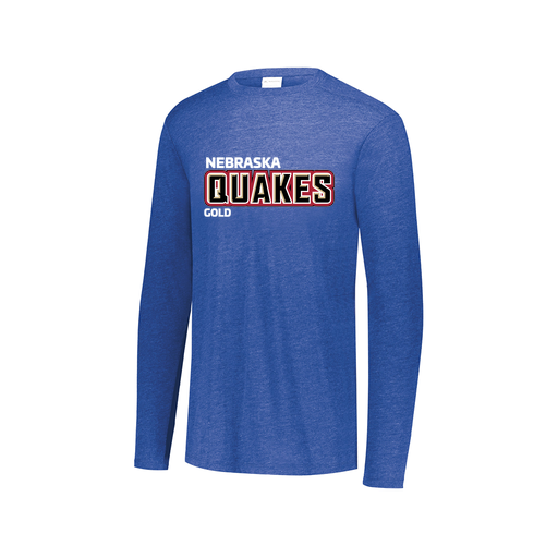 [FTLCUBRY-AXS-LOGO3] Decker Men's Tri-Blend T-Shirt - Long Sleeve (Adult XS, Royal, Logo 3)