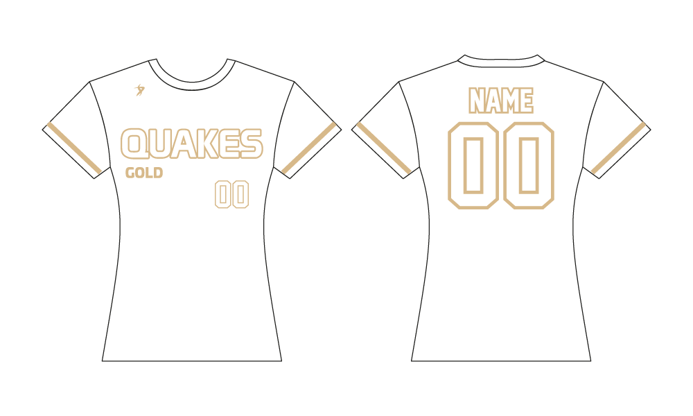 Nebraska Quakes Gold - White/Gold Jersey