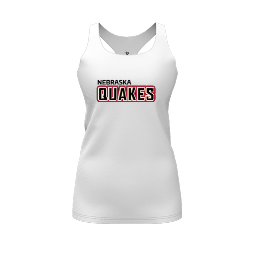 [CUS-DFW-RCBK-PER-WHT-FYS-LOGO1] Racerback Tank Top (Female Youth S, White, Logo 1)