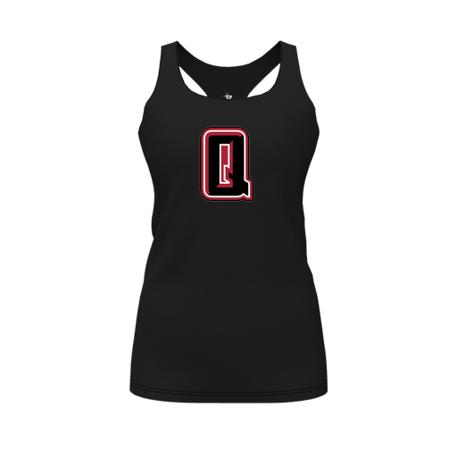 [CUS-DFW-RCBK-PER-BLK-FYS-LOGO2] Racerback Tank Top (Female Youth S, Black, Logo 2)
