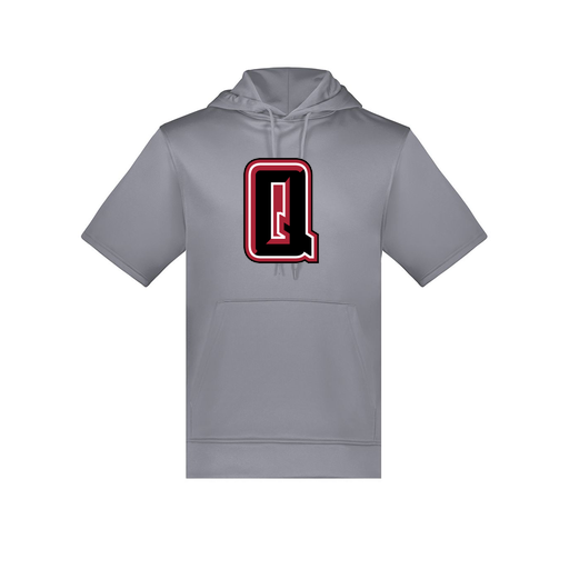 [6871.059.S-LOGO2] Men's Dri Fit Short Sleeve Hoodie (Adult S, Gray, Logo 2)