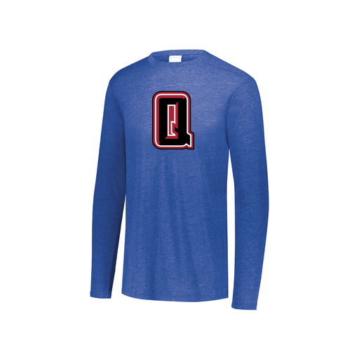 [FTLCUBRY-YS-LOGO2] Decker Youth Tri-Blend T-Shirt - Long Sleeve (Youth S, Royal, Logo 2)