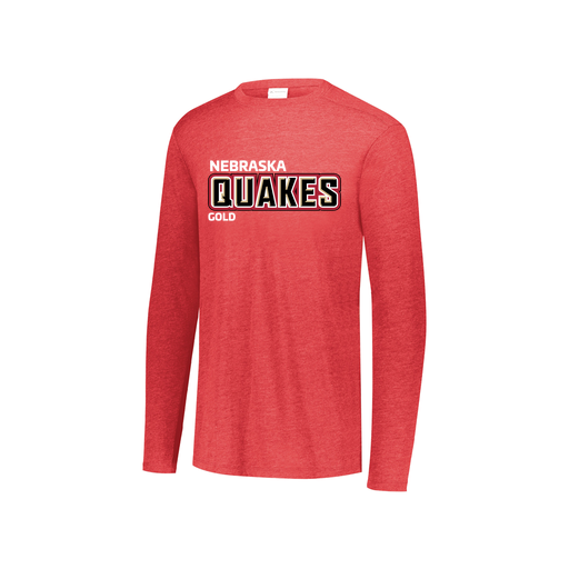[FTLCUBRD-YS-LOGO3] Decker Youth Tri-Blend T-Shirt - Long Sleeve (Youth S, Red, Logo 3)