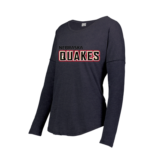 [3077.72N.XS-LOGO1] Ladies LS Ultra-blend T-Shirt (Female Adult XS, Navy, Logo 1)