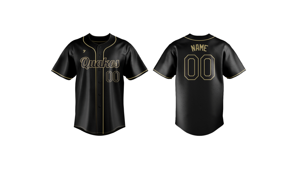 Nebraska Quakes Gold - Black Full-Button