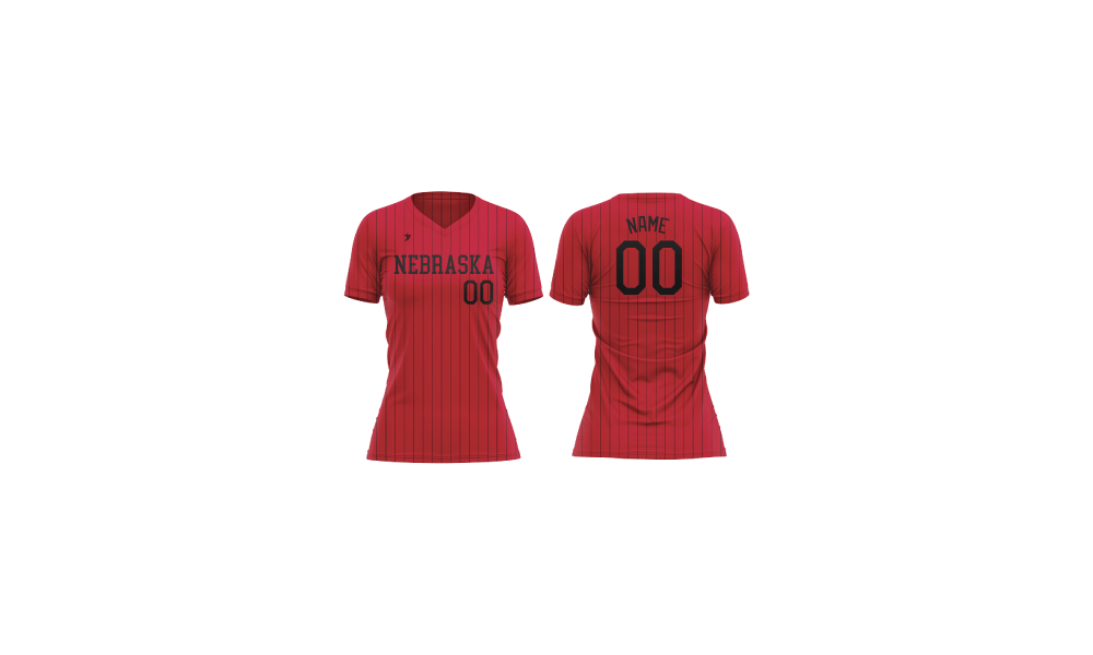 Nebraska Quakes Gold - Red Pinstripe Jersey